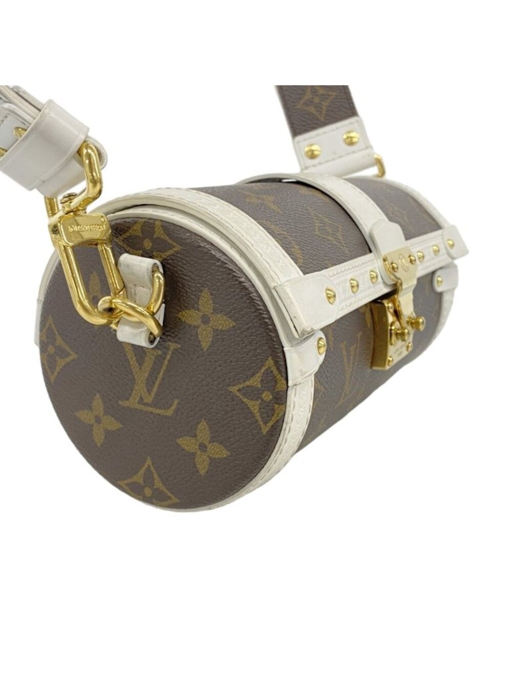 Louis Vuitton Shoulder Bag Monogram LV Match Papillon Trunk White Brown - Picture 2 of 10